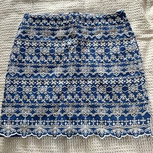 Loft embroidered mini skirt